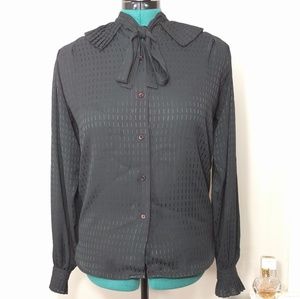 Vintage Oscar de la Renta Sport Tie Ruffle Blouse
